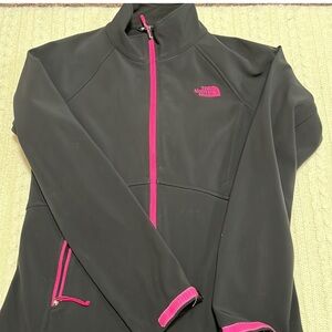 The North Face Black and Pink Apex Windwall Fitted Jacket